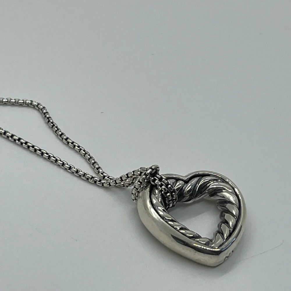 David Yurman Sterling Silver Heart Necklace